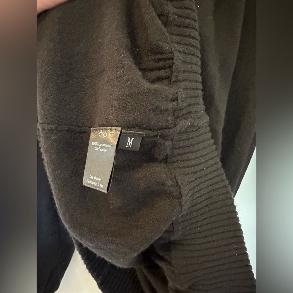 CO Cashmere Balloon Sleeve Sweater Black Medium - Picture 5 of 7